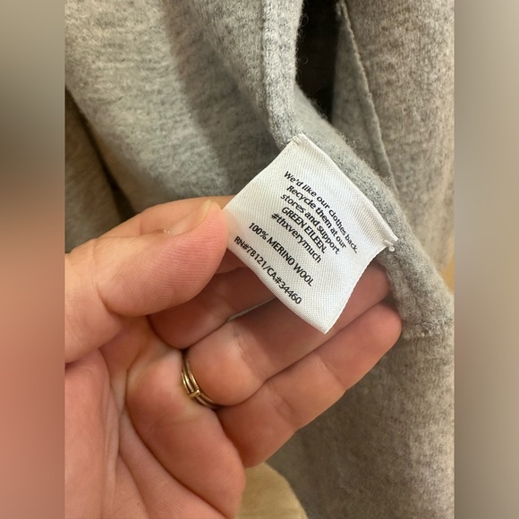 Eileen Fisher merino wool open-front cardigan in grey with zipper pockets XS - Picture 4 of 7